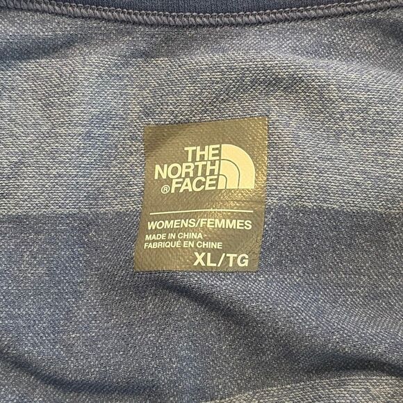 The North Face Women's Long Sleeve Nylon Blend Blue Striped Activewear Top XL - Picture 3 of 7